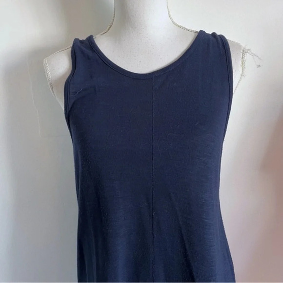 J. Crew • Navy Mixed Media Tiered Trim Tank Top - Picture 2 of 6